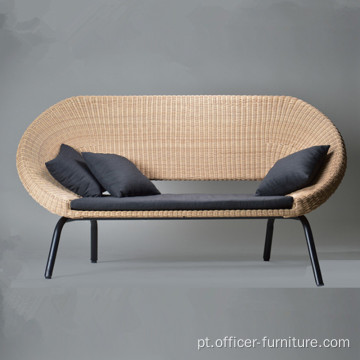 Jardim Confortável Combinação de sofá ao ar livre de vime de vime
